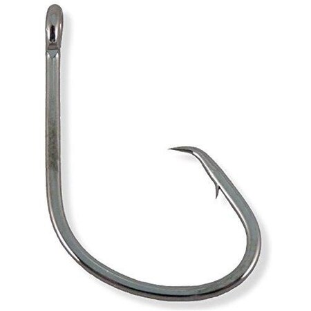 Owner Mutu Light Circle Hook Hook, Size 10, Hangnail Point Light Wire, Black Chrome, 40PK 5314-111